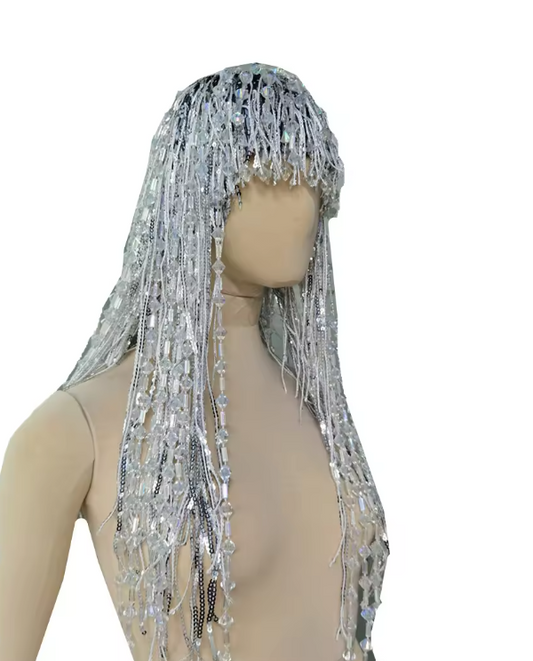 [Coming Soon] Festival Club Sequin Crystal Tassel Wigs Women Accessories Sexy Rhinestone Fringes Headwear Wig - TECHNO essentials